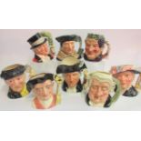 A collection of eight various Royal Doulton character jugs, comprising: Bacchus,The Ring Master,