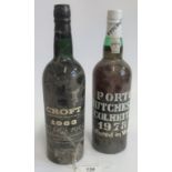 A bottle of Croft's 1963 Vintage Port, together with a bottle of Porto Hutcheson Colheita 1978.