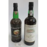 A bottle of Robertson's Old Ruby Port, together with a bottle of Carvalhas Tawny Port.