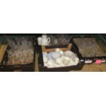 Four boxes containing a large quantity of miscellaneous china and glassware.