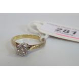 A single stone diamond ring, the brilliant cut diamond in illusion mount,