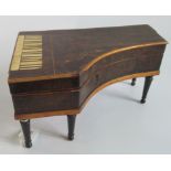 A 19th century burr wood miniature piano workbox.