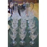 A quantity of glassware, to include: two decanters,