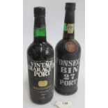 A bottle of Fonseca Bin 27 Port, together with a bottle of Vintage Character Port.