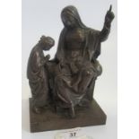 A late 19th/early 20th century bronze figural group of a religious subject,