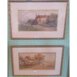 F Clifford, a pair of 19th century framed and glazed watercolours, rural scenes,