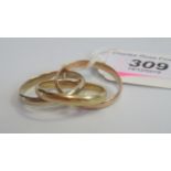 A Les must de Cartier three colour Russian wedding ring, signed Cartier, ring size 'Z', 11.8g.