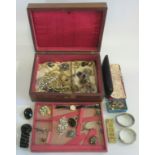 A box containing a large quantity of miscellaneous costume jewellery.