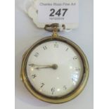 A gilt metal cased Verge fob watch, E Darwin, London.