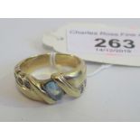 An aquamarine dress ring,