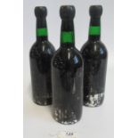 Three bottles of 1970 Warre's Port.