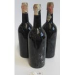 Three bottles of 1970 Warre's Port.