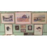 A quantity of miscellaneous framed and glazed prints, to include: fishing and hunting scenes,