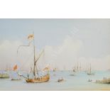 δ WILLIAM M BALL (BRITISH, 1923-2008) 17th Century Dutch naval vessels