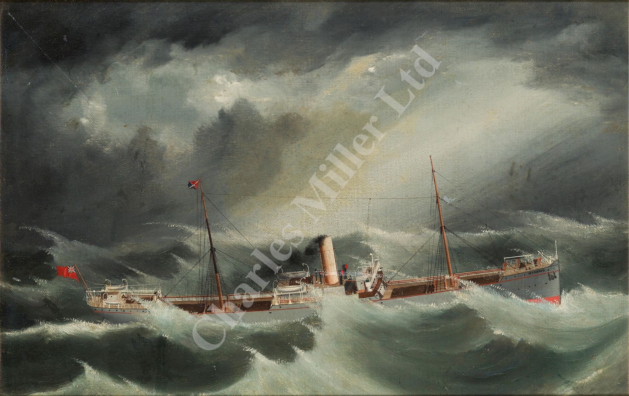 ENGLISH SCHOOL, LATE 19TH CENTURY S.S. 'Wyneric' in a foul sea