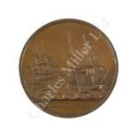 A BRONZE MEDAL COMMEMORATING THE LOSS OF THE EAST INDIAMAN KENT BY T. HALLIDAY, 1ST MARCH 1825 and