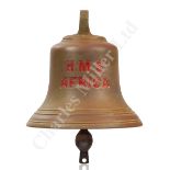 THE SHIP'S BELL FROM H.M.S. AFRICA (1905) THE FIRST BRITISH SHIP FROM WHICH AN AIRCRAFT WAS FLOWN,