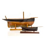 AN ATTRACTIVE LATE 19TH CENTURY SMALL POND YACHT HULL & three others