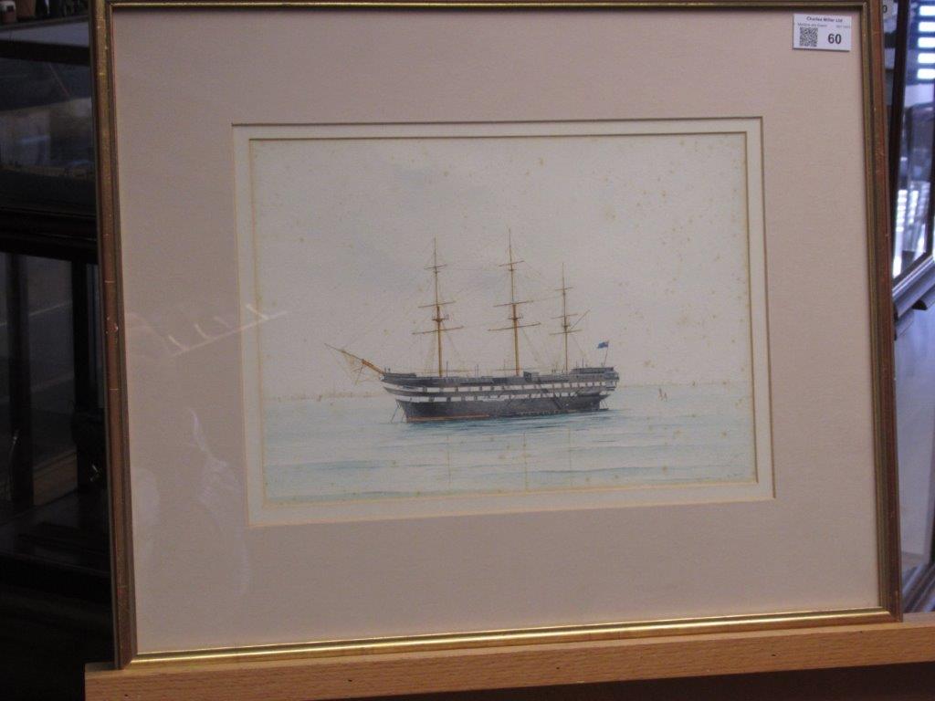 W.H. BRICE (EARLY 20TH CENTURY) Study of a two-decker, possibly H.M.S. 'Neptune' - Image 2 of 4