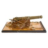 A 20TH CENTURY MODEL DIORAMA FOR A NAVAL 24LB GUN POSITION OF CIRCA 1805