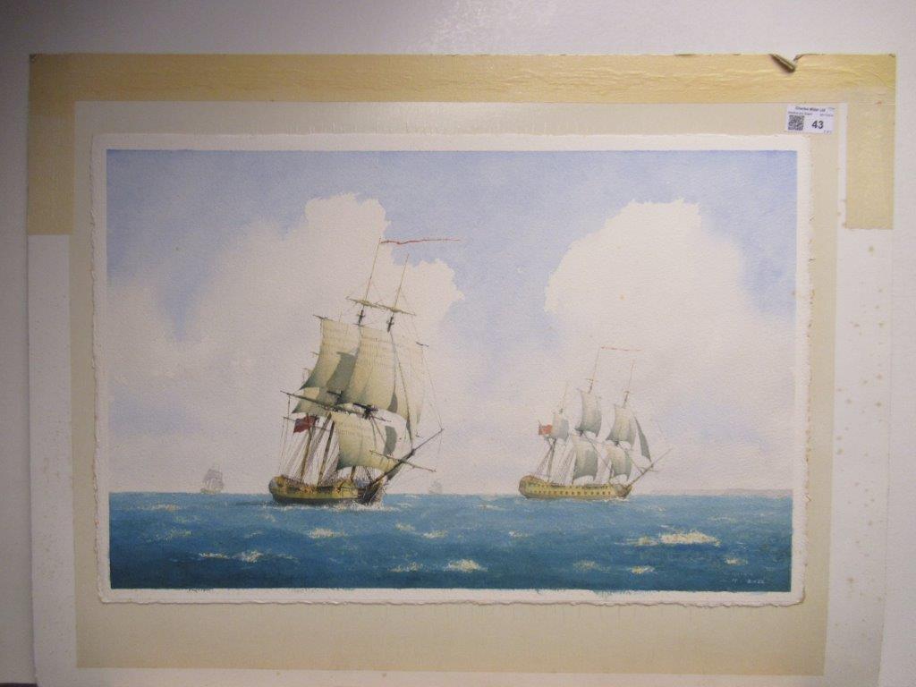 δ WILLIAM M BALL (BRITISH, 1923-2008) Frigates of the Red Squadron - Image 2 of 8