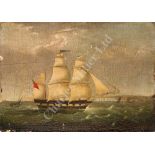 ENGLISH PRIMITIVE SCHOOL, CIRCA 1810 The Brig 'Mary Bidle' off Dover