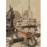 δ FRED J. GIRLING (BRITISH, 1900-1982); A hospital ship in dock & another of Sheffield