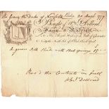 A RARE AUTOGRAPHED BILL OF SALE BY JESSE RAMSDEN, 1772