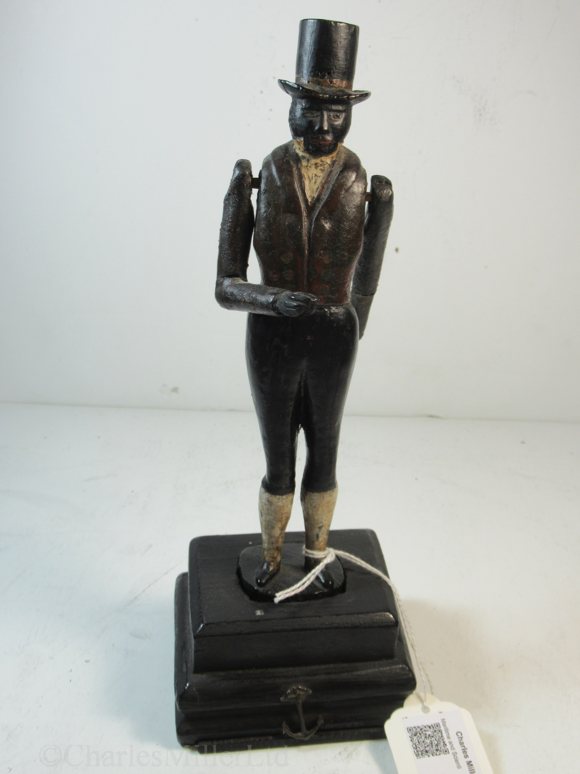 AN UNUSUAL ARTICULATED FIGURINE CARVED FROM TIMBER RECOVERED FROM H.M.S. ROYAL GEORGE, CIRCA 1842 - Image 2 of 15