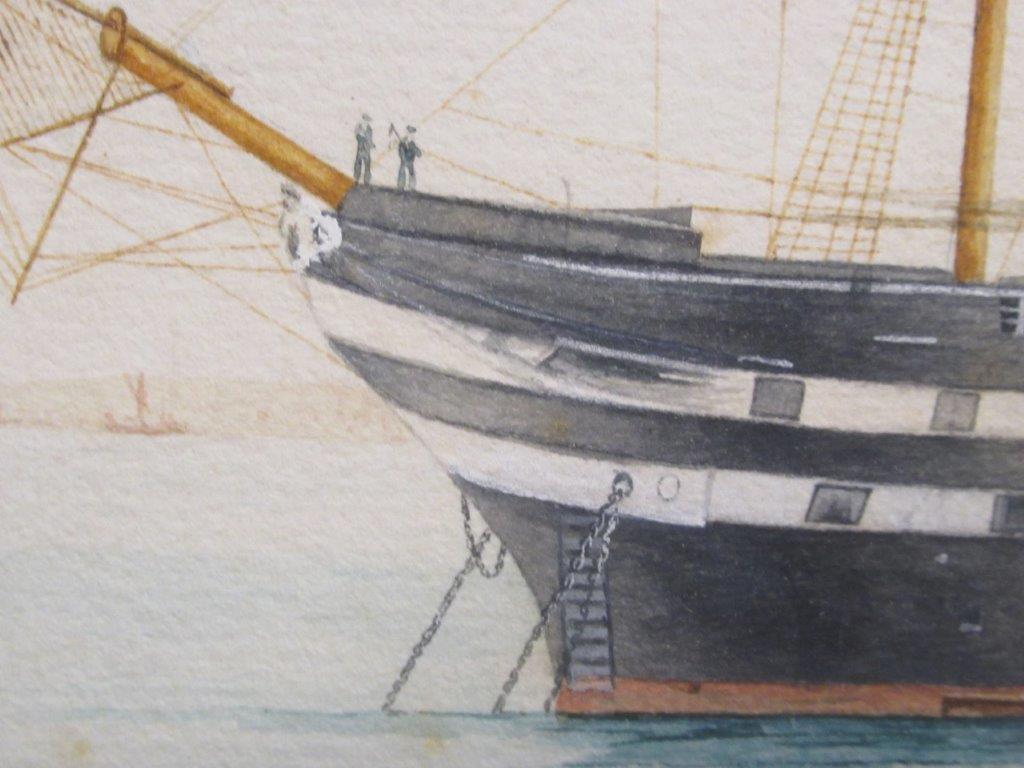 W.H. BRICE (EARLY 20TH CENTURY) Study of a two-decker, possibly H.M.S. 'Neptune' - Image 4 of 4