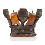 A 19TH CENTURY NAVAL CROWN CONSTRUCTED FROM TIMBER AND COPPER RECOVERED FROM H.M.S. VICTORY