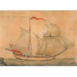ENGLISH PRIMITIVE SCHOOL, 18TH CENTURY The schooner 'Baltick' coming out of St. Eustatia Ye 16th