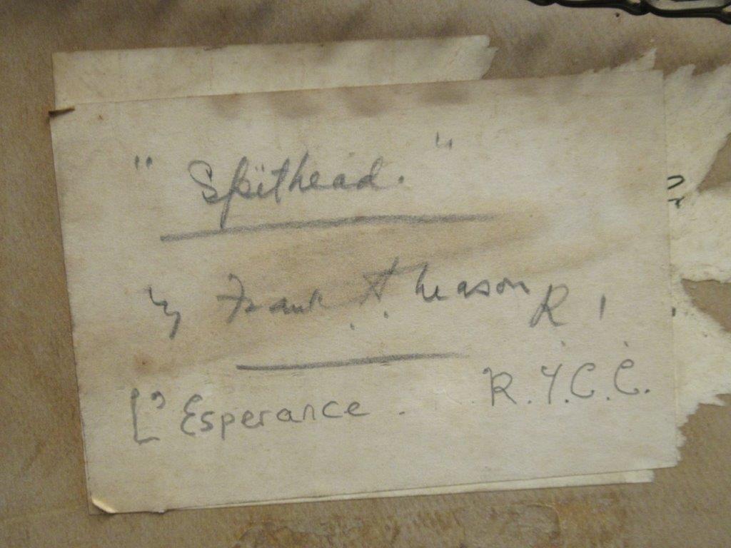 δ FRANK HENRY MASON R.I. (BRITISH, 1875-1965) L'Esperance RYYC off Spithead - Image 7 of 7