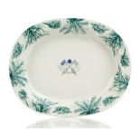 A RARE GUION LINE PORCELAIN VEGETABLE PLATE, CIRCA 1878