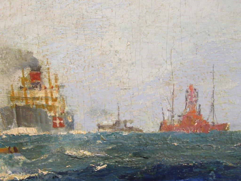 δ FRANK HENRY MASON R.I. (BRITISH, 1875-1965) L'Esperance RYYC off Spithead - Image 5 of 7