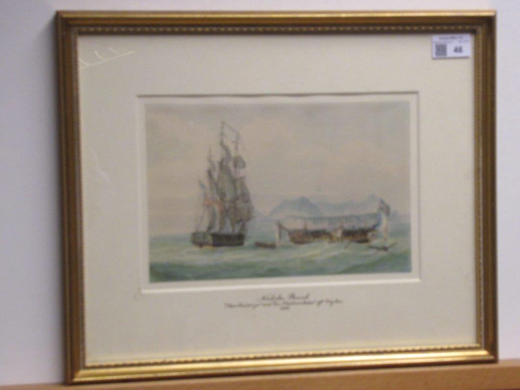 ATTRIBUTED TO NICHOLAS POCOCK (BRITISH, 1740-1821) 'San Fiorenzo' & La 'Piemontaise' off Ceylon, - Image 2 of 8