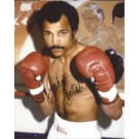 John Conteh signed 10x8 colour photo. Good Condition. All signed pieces come with a Certificate of