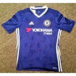 Football Chelsea signed replica home shirt signed by 17 current and past squad members signatures