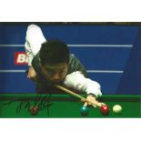 Ding Jun Hui Signed Snooker 8x12 Photo. Good Condition. All signed pieces come with a Certificate of