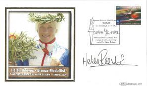 Helen Reeves Canoeing Bronze Medal 2004 Athens Olympics signed Benham Olympic Games FDC. Good