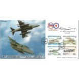 RAF 80TH Anniversary flown FDC signed by His Majesty King Hussein of Jordan. Double PM 01. 04. 98