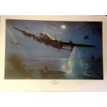 Dambusters World War Two Print 20x28 titled ROYAL AIR FORCE DAMBUSTERS signed in pencil by the