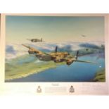 World War Two print 17x22 titled Bergen Incident signed in pencil by the artist Keith Aspinall and