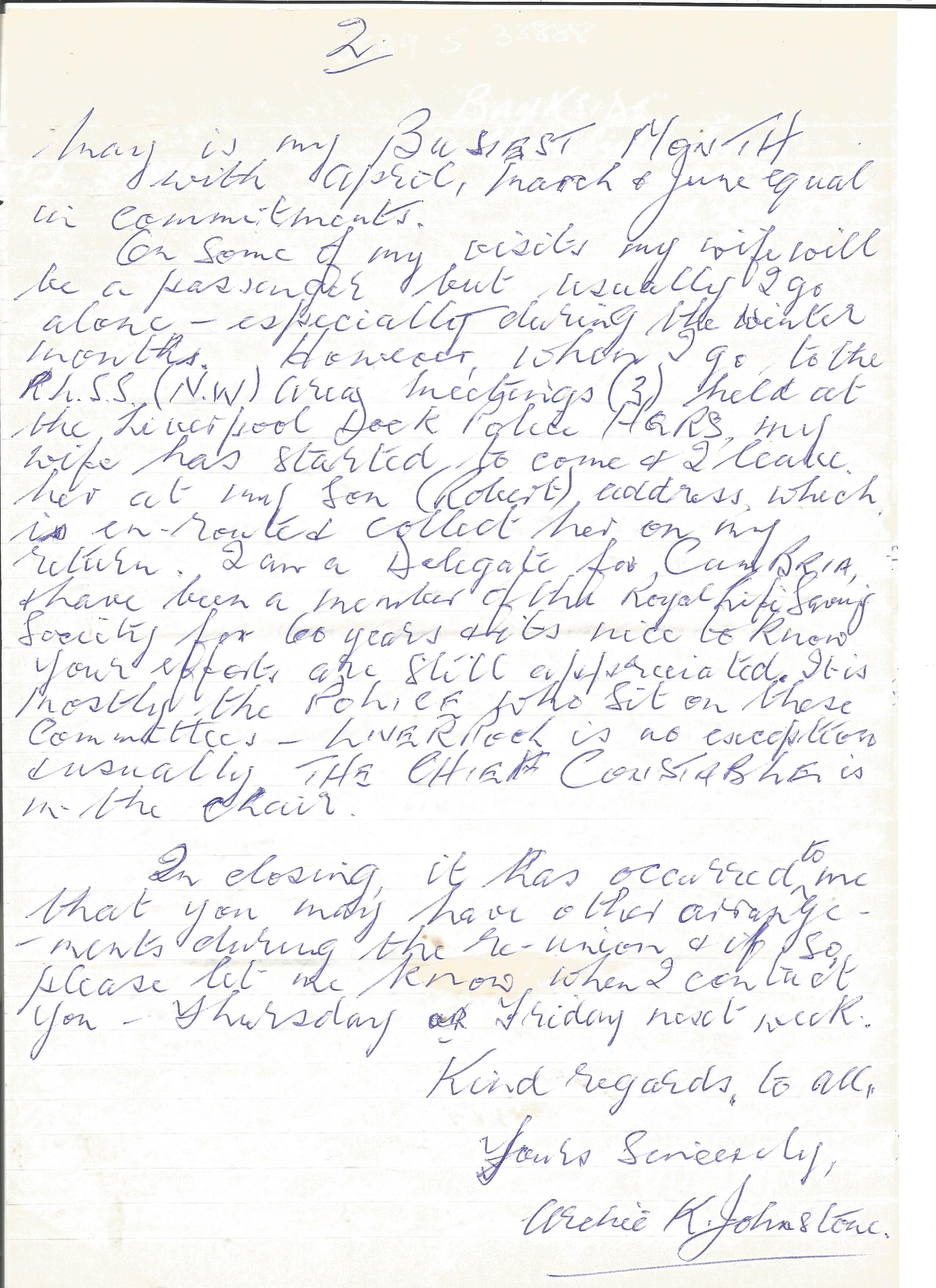 Archie Johnstone 617 Sqn WW2 Tirpitz raid hand written letter. From the Jim Shortland 617 Sqn - Image 2 of 2