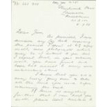 Nicky Ross WW2 617 Sqn Tirpitz Raider hand written letter regarding his log book. From the Jim