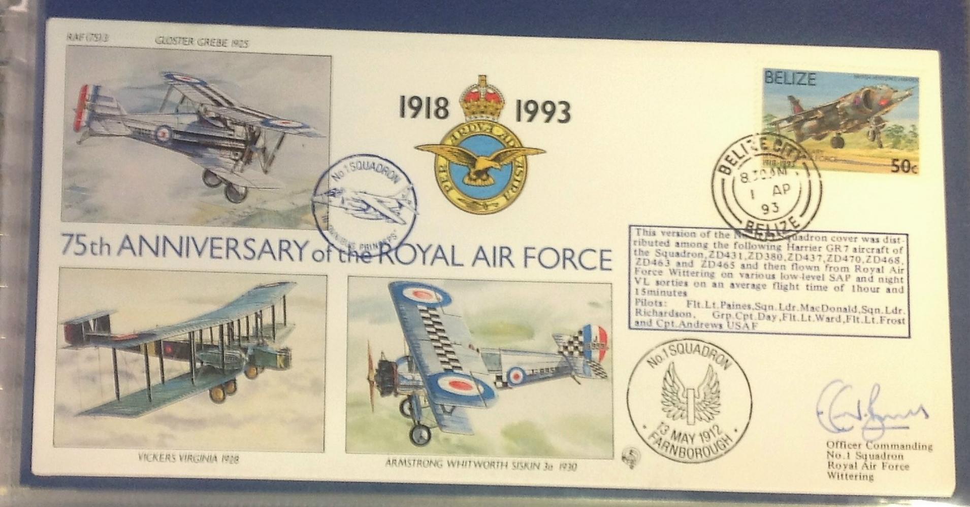 75th Ann RAF pilot signed collection. Complete set of the 30 covers in Blue Logoed RAF Album. Covers - Image 3 of 8