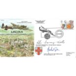 Lincoln Planes & Places official double signed cover RAF P&P7. Signed by The Right Worshipful The