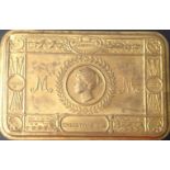 Princess Mary brass gift box, given to troops during WWI in 1914. Rare with complete original