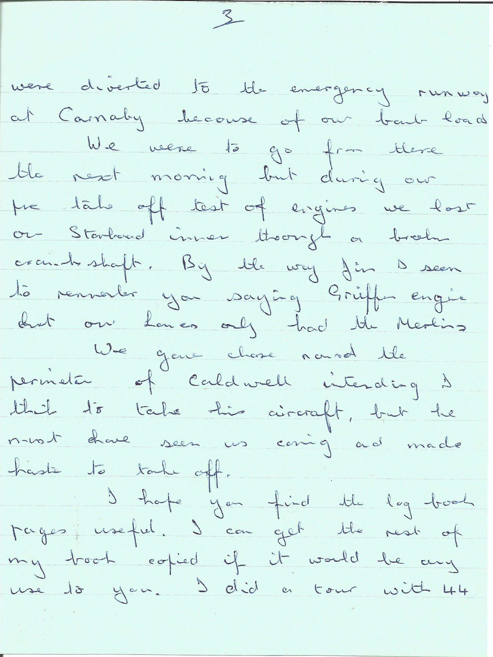 George Ives hand written letter WW2 617 sqn veteran, letter has details on the sorties he did with - Image 3 of 4