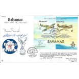 Battle of Britain Bahamas official double signed RAF cover RAFA 7M. Signed by Brian Smith and Lord